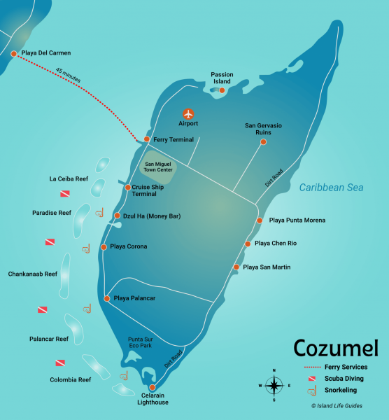 Cozumel map